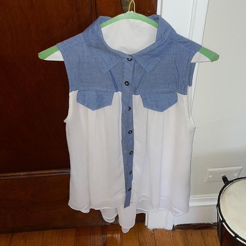 Chiffon and Jean blouse